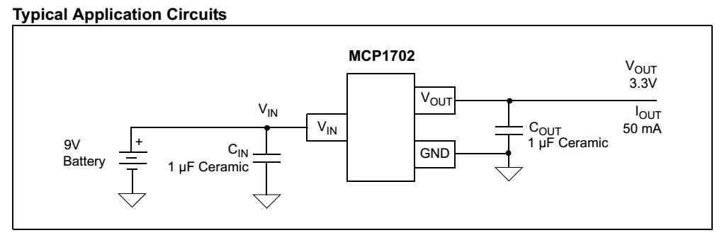 MCP1702 Typical Circuit